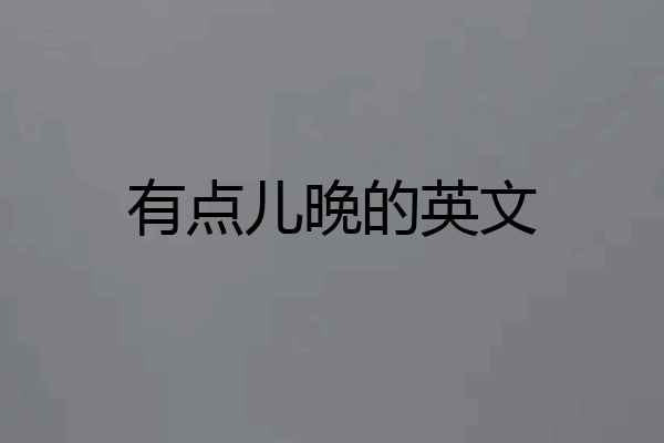 有点儿晚的英文