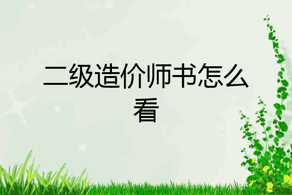 二级造价师书怎么看