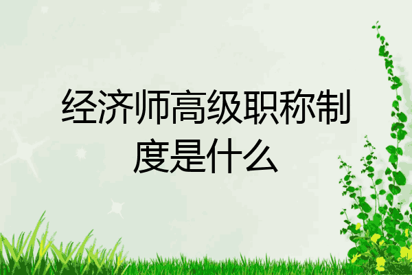 经济师高级职称制度是什么