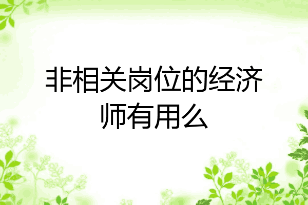 非相关岗位的经济师有用么