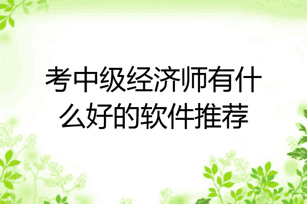 考中级经济师有什么好的软件推荐