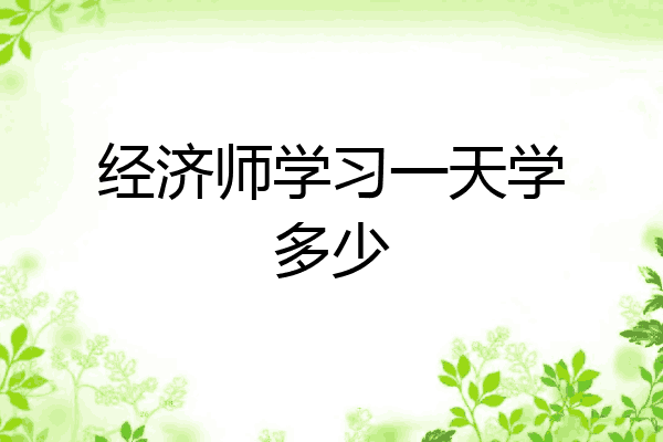 经济师学习一天学多少