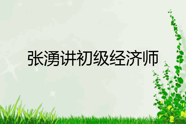 张湧讲初级经济师
