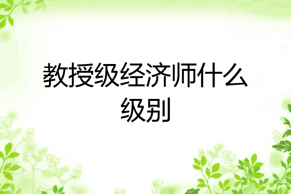 教授级经济师什么级别