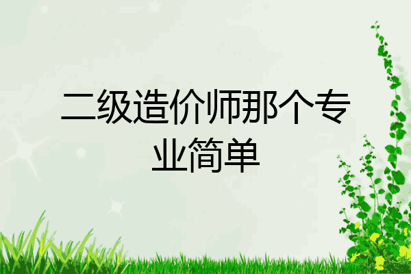 二级造价师那个专业简单