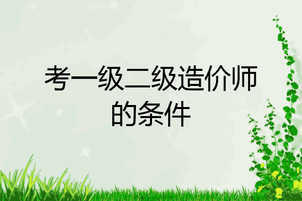 考一级二级造价师的条件