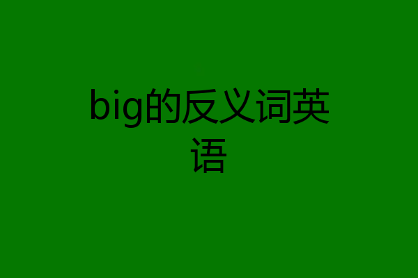 big的反义词英语
