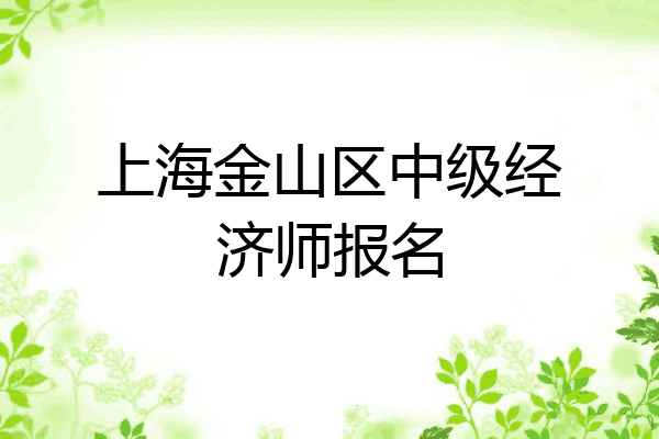 上海金山区中级经济师报名