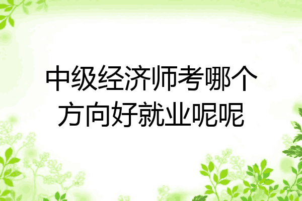 中级经济师考哪个方向好就业呢呢