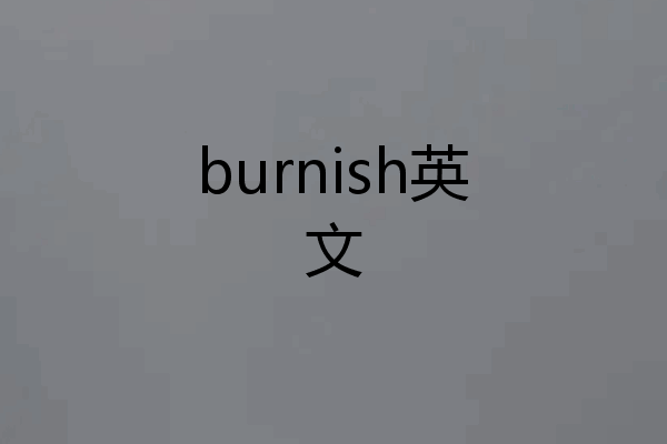 burnish英文