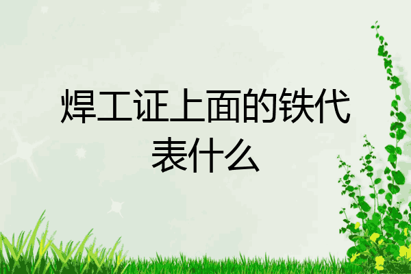 焊工证上面的铁代表什么