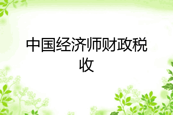 中国经济师财政税收