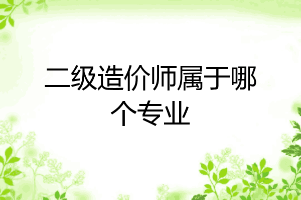 二级造价师属于哪个专业