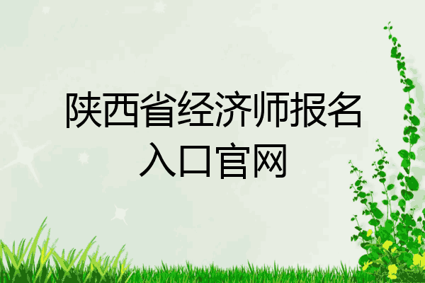 陕西省经济师报名入口官网