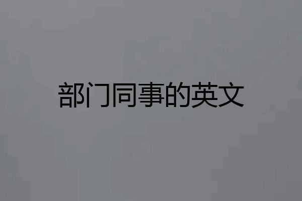 部门同事的英文