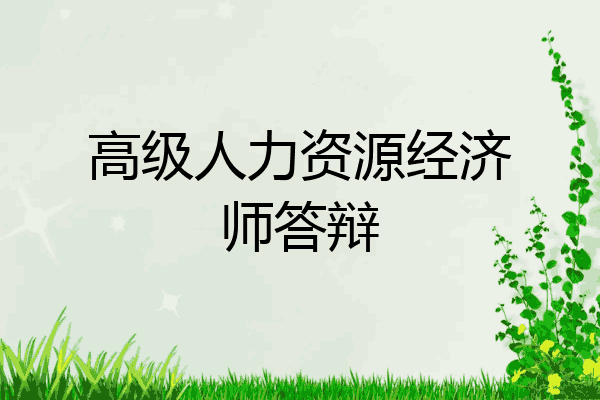 高级人力资源经济师答辩