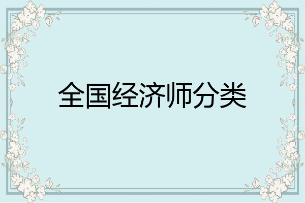 全国经济师分类