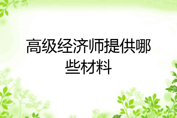 高级经济师提供哪些材料