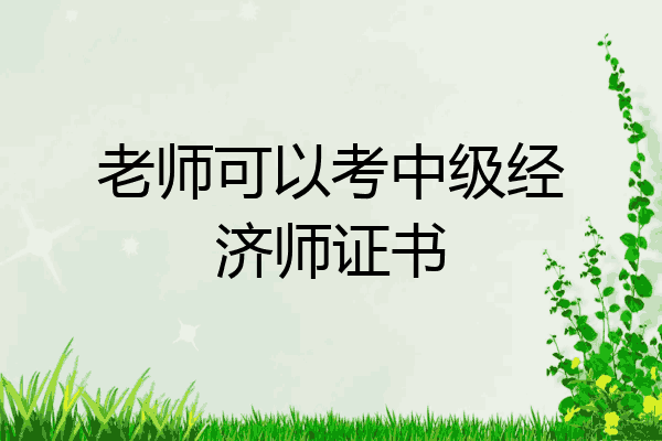 老师可以考中级经济师证书
