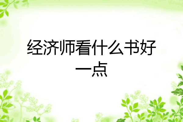 经济师看什么书好一点