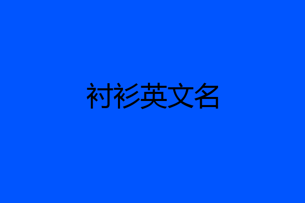 衬衫英文名