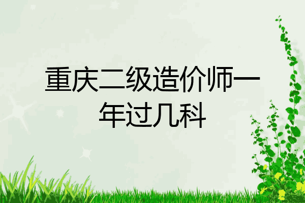 重庆二级造价师一年过几科