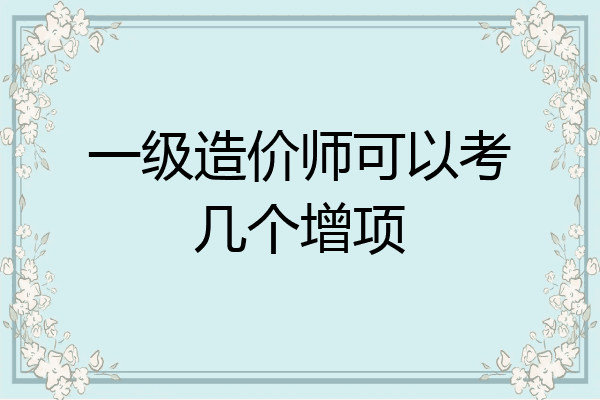 一级造价师可以考几个增项