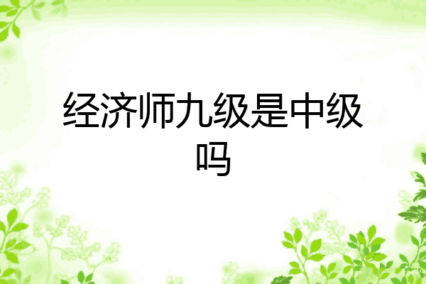 经济师九级是中级吗
