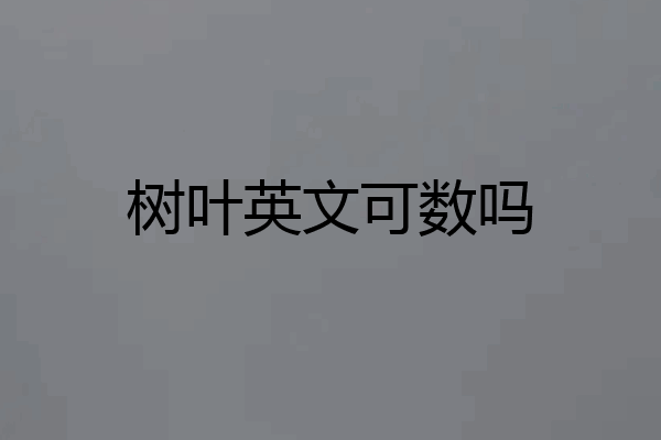 树叶英文可数吗