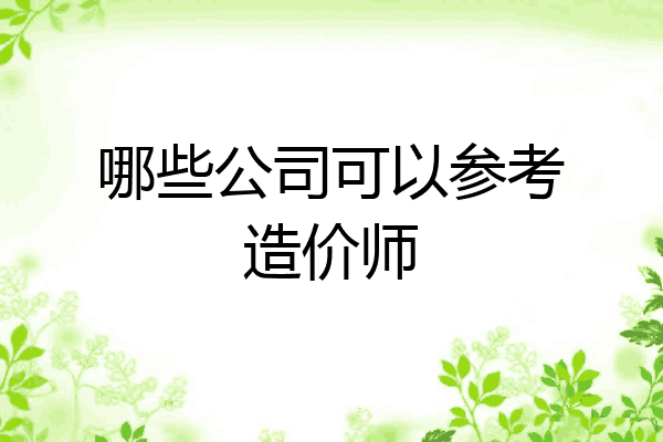 哪些公司可以参考造价师