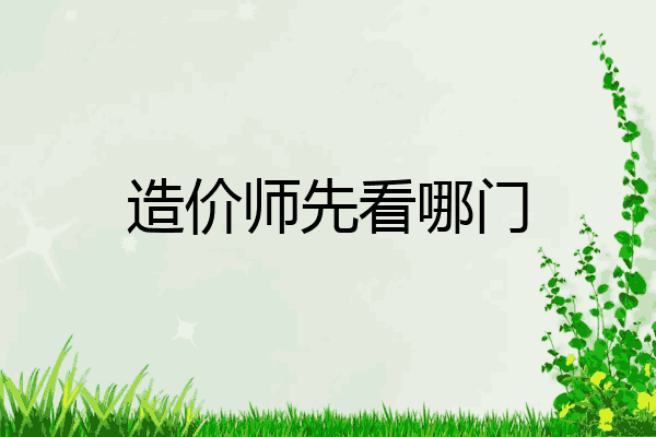 造价师先看哪门