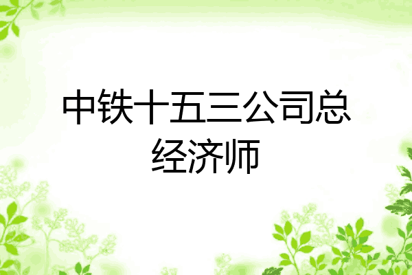 中铁十五三公司总经济师