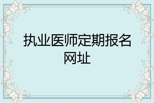 执业医师定期报名网址
