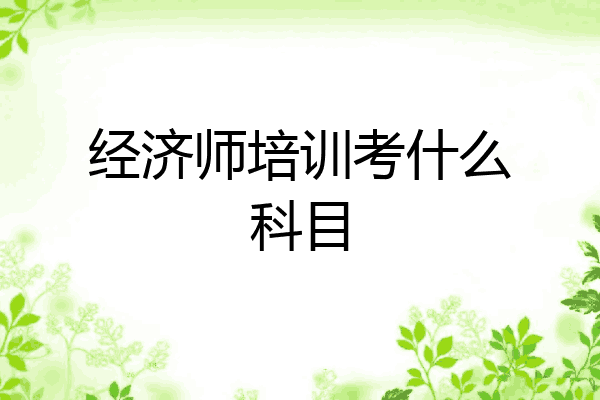 经济师培训考什么科目