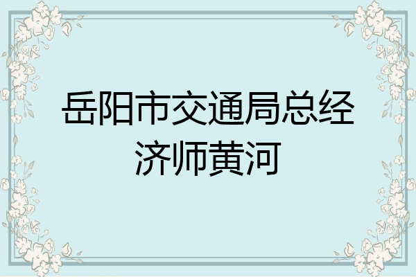 岳阳市交通局总经济师黄河