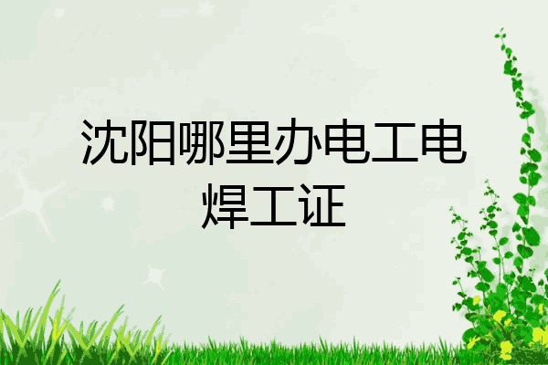 沈阳哪里办电工电焊工证