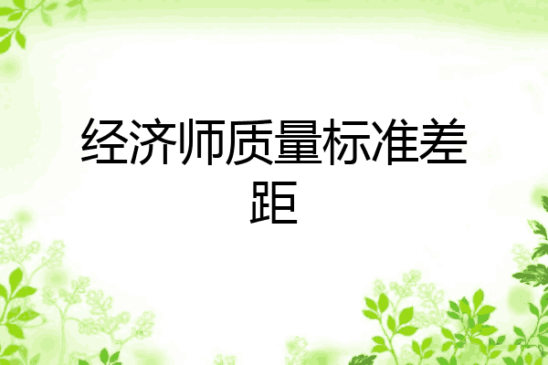 经济师质量标准差距