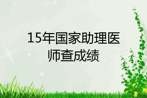 15年国家助理医师查成绩