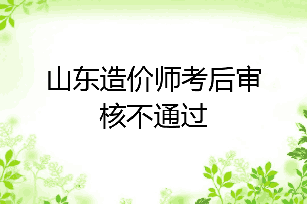 山东造价师考后审核不通过
