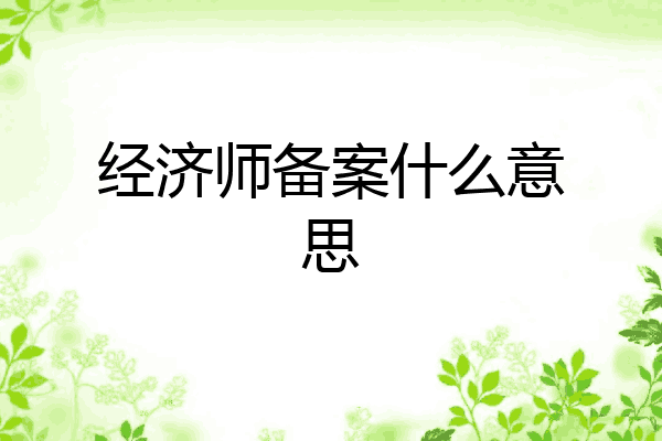经济师备案什么意思