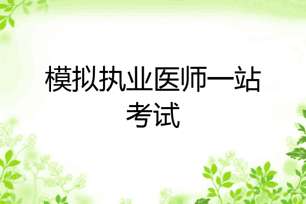 模拟执业医师一站考试