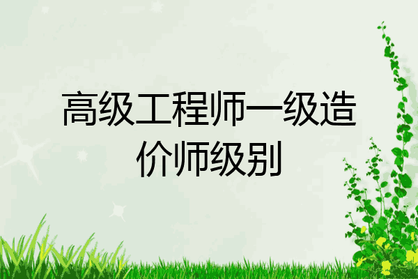 高级工程师一级造价师级别