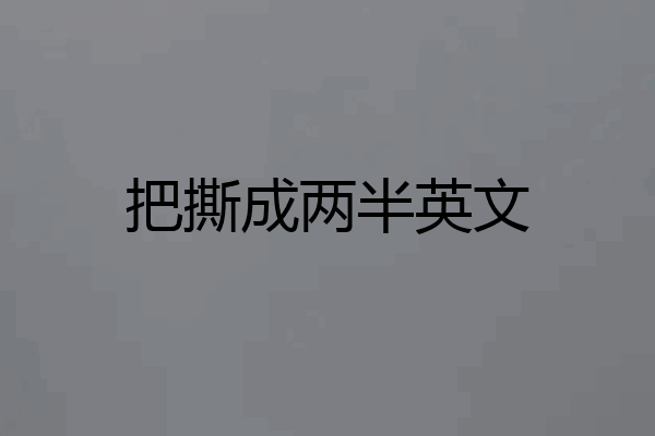 把撕成两半英文