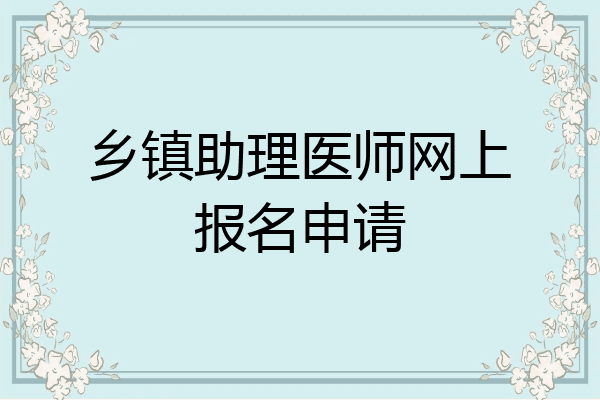 乡镇助理医师网上报名申请