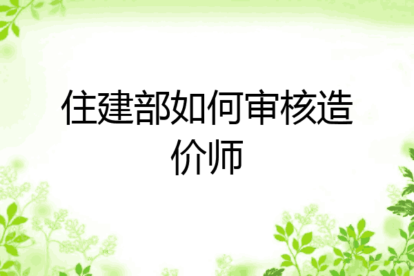 住建部如何审核造价师