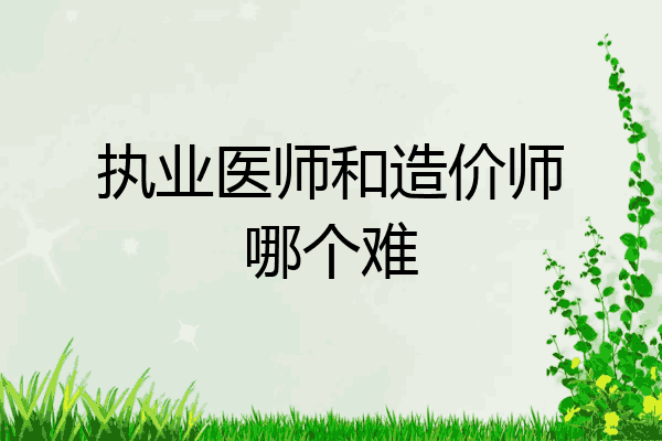 执业医师和造价师哪个难