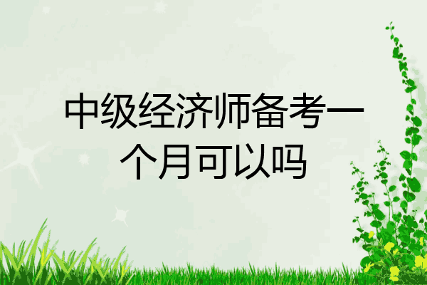 中级经济师备考一个月可以吗