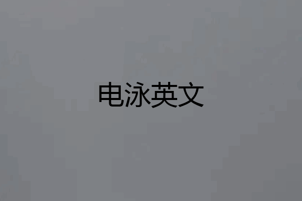 电泳英文