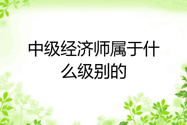中级经济师属于什么级别的