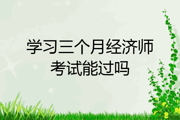 学习三个月经济师考试能过吗